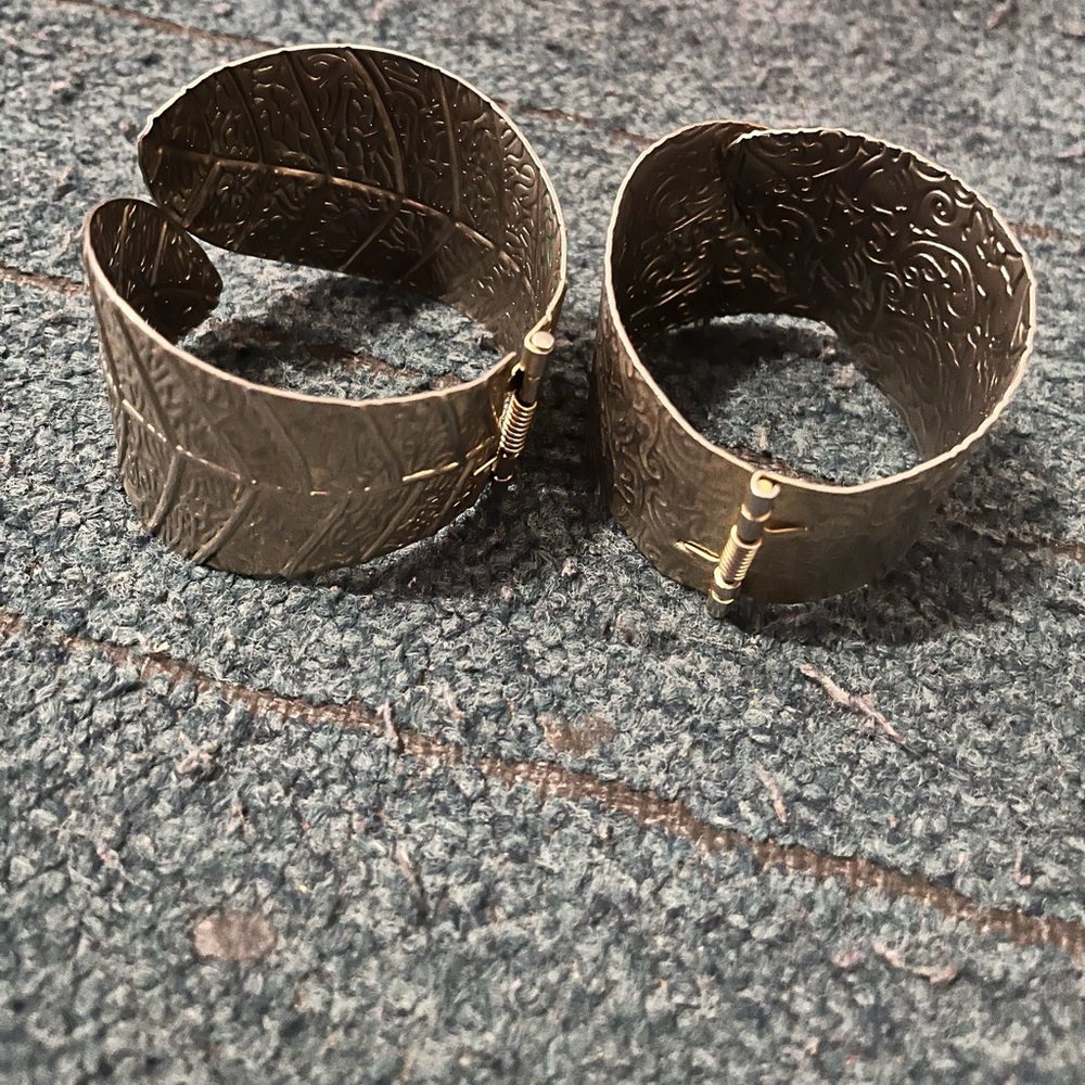 Gold Textured Cuff Bracelets